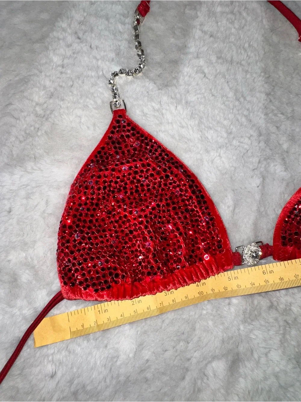 Toxic Angelz Bikinis- Velvet -Red Rhinestone Bikini -NPC Bikini